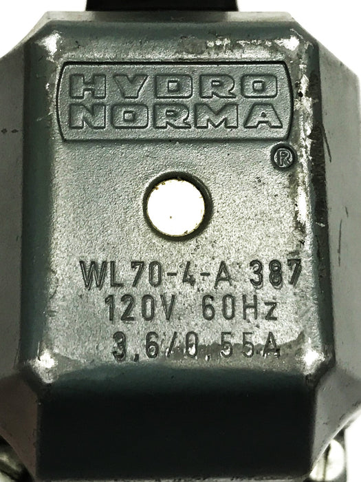 Hydronorma Rexroth Directional Solenoid Valve WL70-4-A-387/4WE10B10/LNZ4/5 NOS