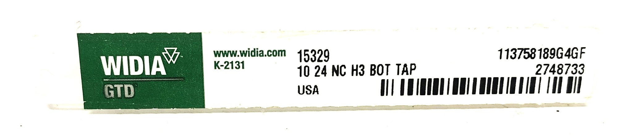 Widia GTD  K-2131 10 24 NC H3 Bot Tap 15329 [Lot of 2] NOS