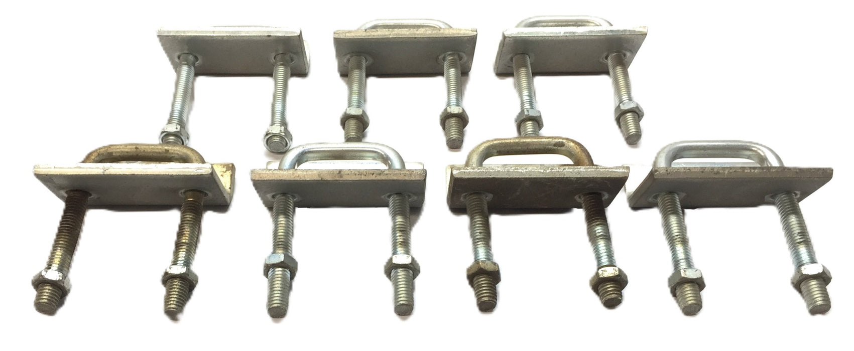Unbranded Zinc Plated Beam Clamp with U-Bolt and Nut 3" x 2" [Lot of 7] USED