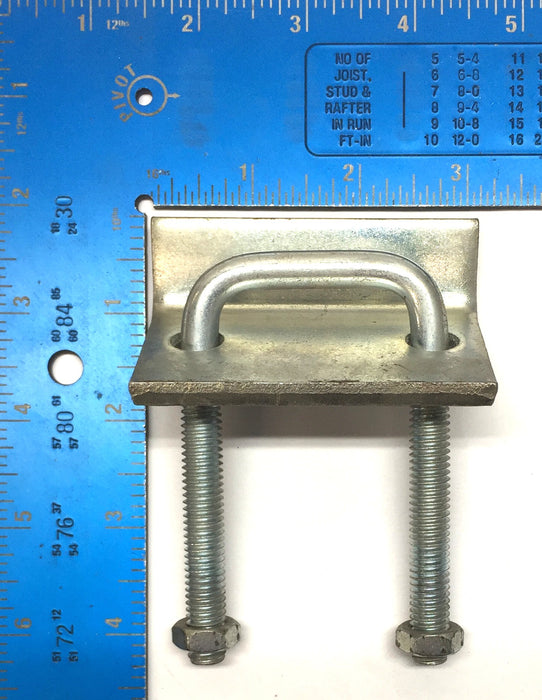Unbranded Zinc Plated Beam Clamp with U-Bolt and Nut 3" x 2" [Lot of 7] USED