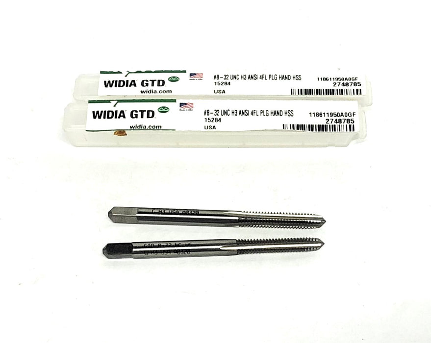 Widia GTD 8-32UNC H3 ANSI 4FL PLG Hand HSS 15284 [Lot of 2] NOS