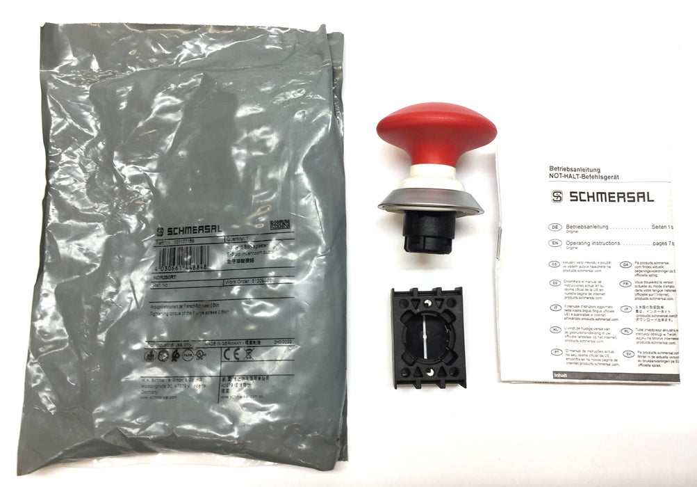 Schmersal E-Stop Red Mushroom Button Assembly 101177168 NOS