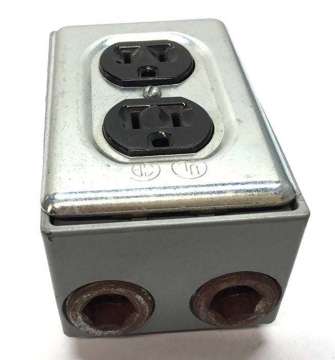 Red-dot 4-1/2" x 2-3/4" Gang Box with Electrical Receptacle and Cable Gland USED