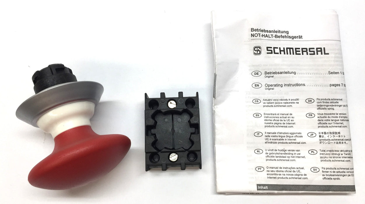 Schmersal E-Stop Red Mushroom Button Assembly 101177168 NOS