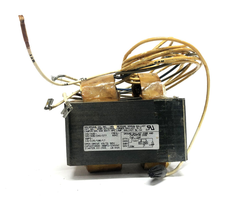 Holophane Lighting 400 Watts 120-20S-240/244 Ballast Replacement RBK400HPMT USED