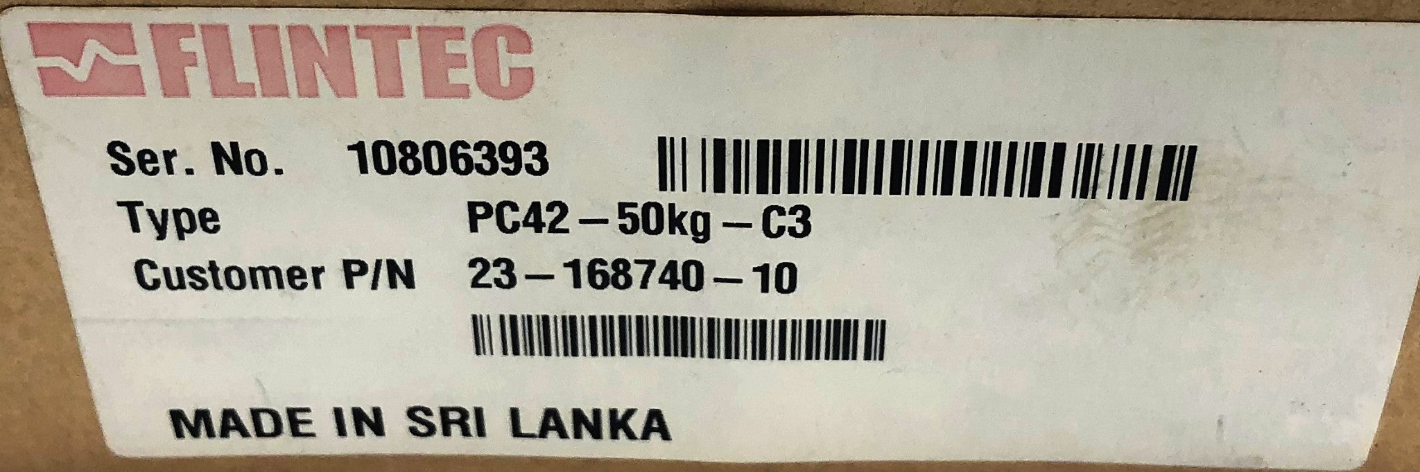 Flintec Single Point Load Cell PC42-50kg-C3 NOS