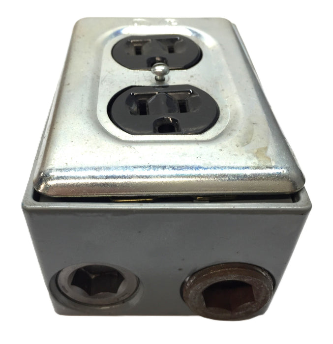 Red-dot 4-1/2" x 2-3/4" Gang Box with Electrical Receptacle/Cable Gland(2) USED