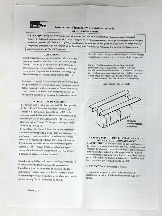 LumaPro High Pressure Sodium Ballast 6XPW7 NOS
