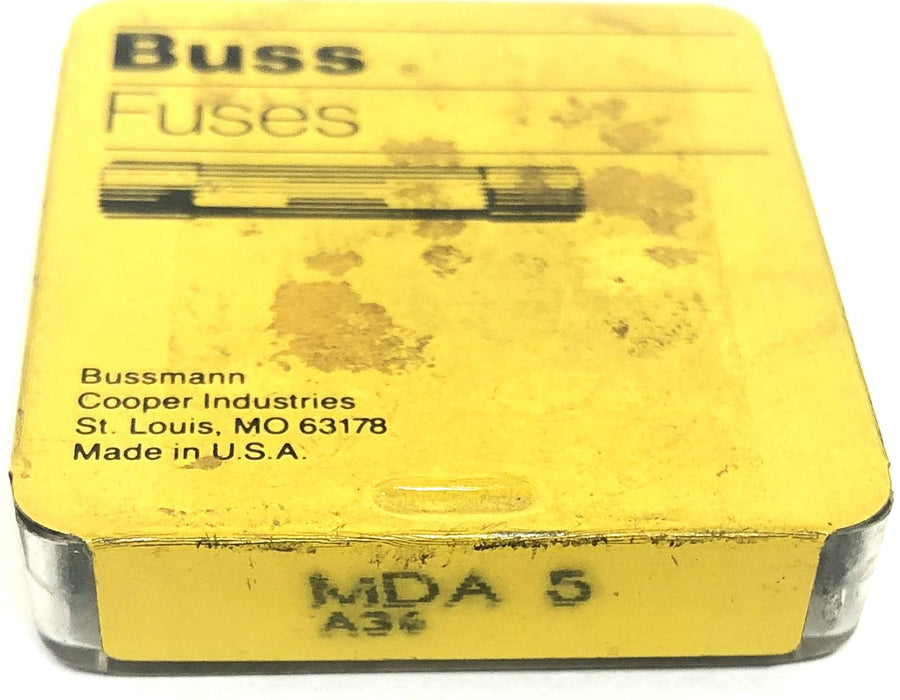 Bussman IR 200A 250VAC 10,000A 125VAC Fuse MDA5 A36 [Lot of 5] NOS