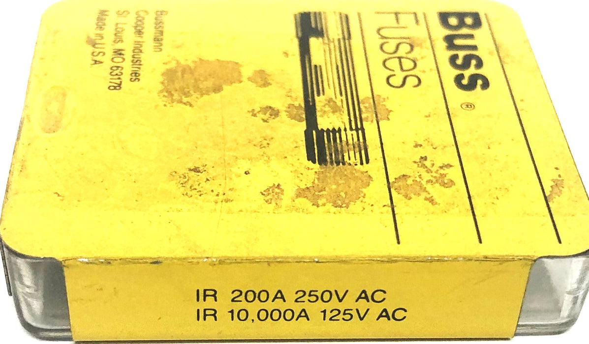 Bussman IR 200A 250VAC 10,000A 125VAC Fuse MDA5 A36 [Lot of 5] NOS
