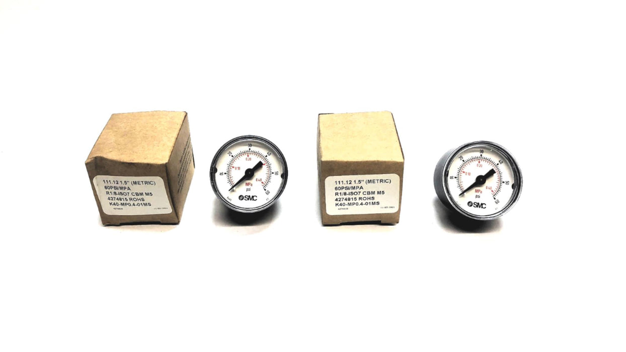SMC/RoHS 111.12 1.5" Pressure Gauge 4274815 (R1/8-ISO7 CBM M5) [Lot of 2] NOS