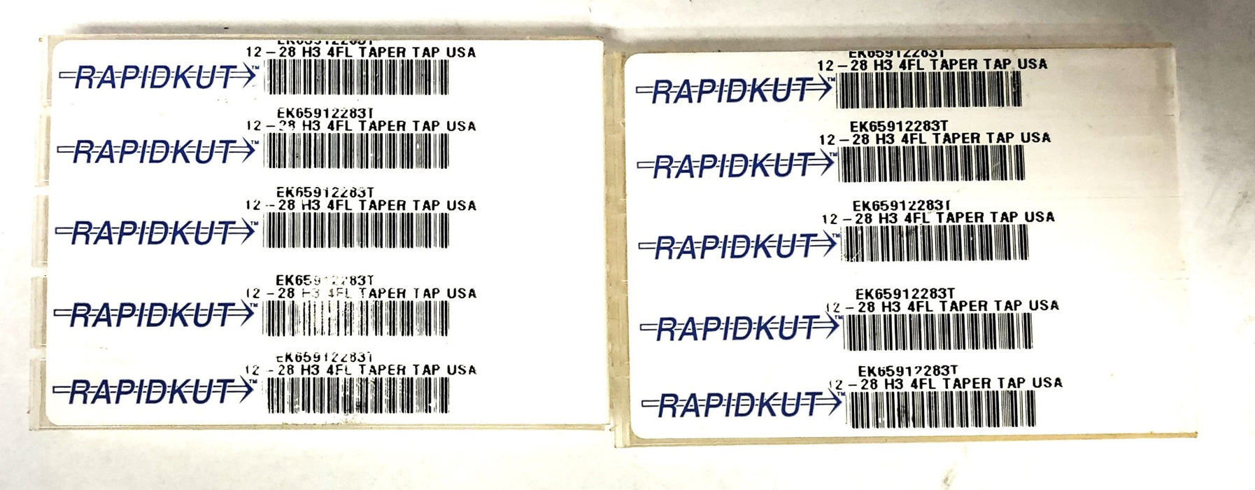 Rapidkut 5 Piece Set 12-28 H3 4FL Taper Tap EK65912283T [Lot of 2] NOS