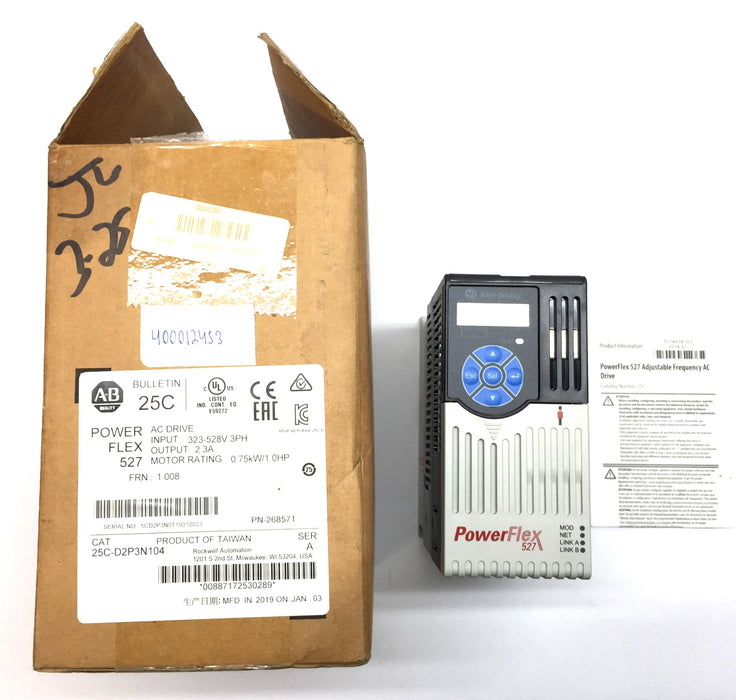 Allen-Bradley PowerFlex 527 0.75kW/1Hp AC Drive 25C-D2P3N104 NOS