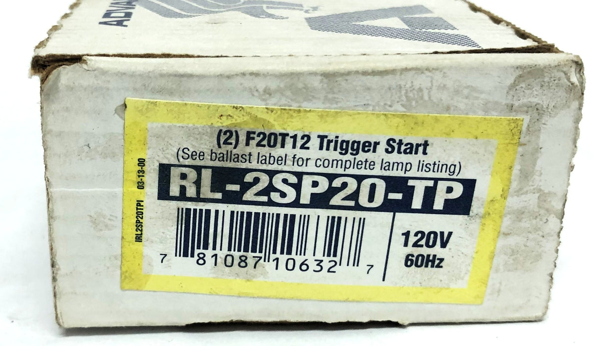 Advance 120V 60Hz Rapid Start Circuit With Preheat Lamps RL-2SP20-TP NOS