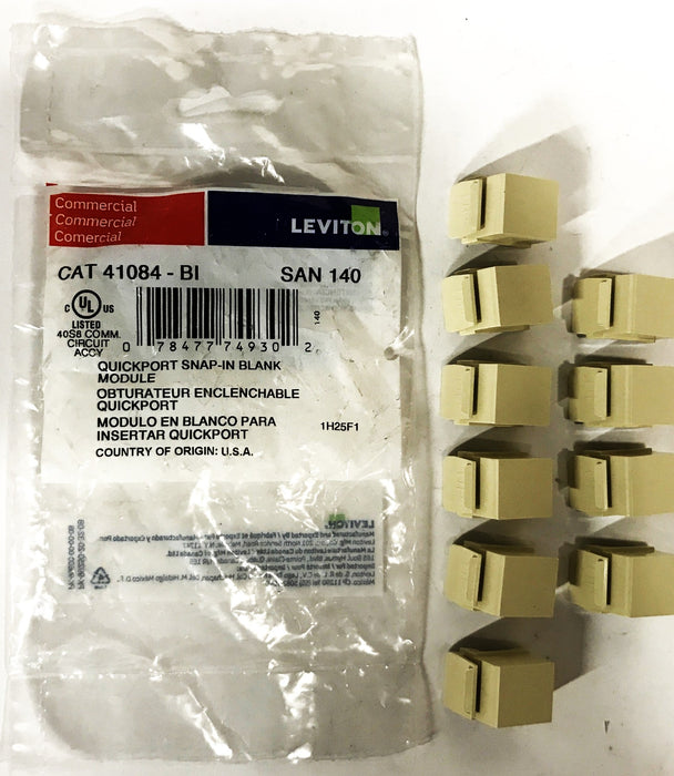 Leviton 10 Pack Quickport Snap-In Blank Module 140-41084-BI [Lot of 17] NOS