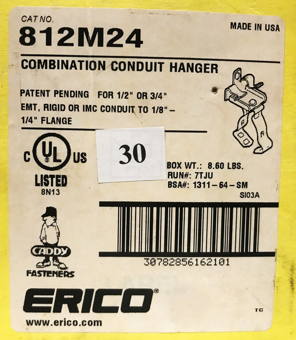 Erico Caddy Combination Conduit Hanger 812M24 [Lot of 30] NOS