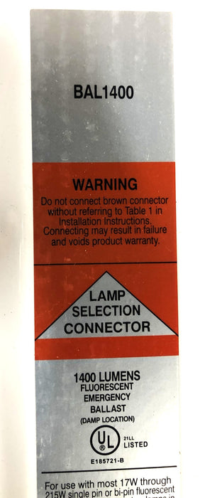 Unbranded 1400 Lumens 120/277VAC 60Hz Fluorescent Emergency Ballast BAL1400 NOS