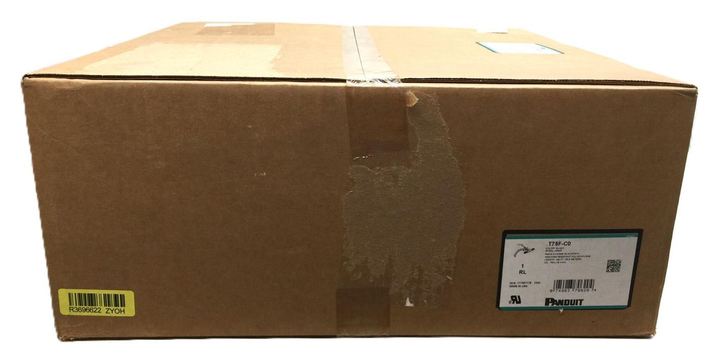 Panduit Weather-Resistant Polyethylene Black Spiral Wrap 100' x 3/4" T75F-C0 NOS