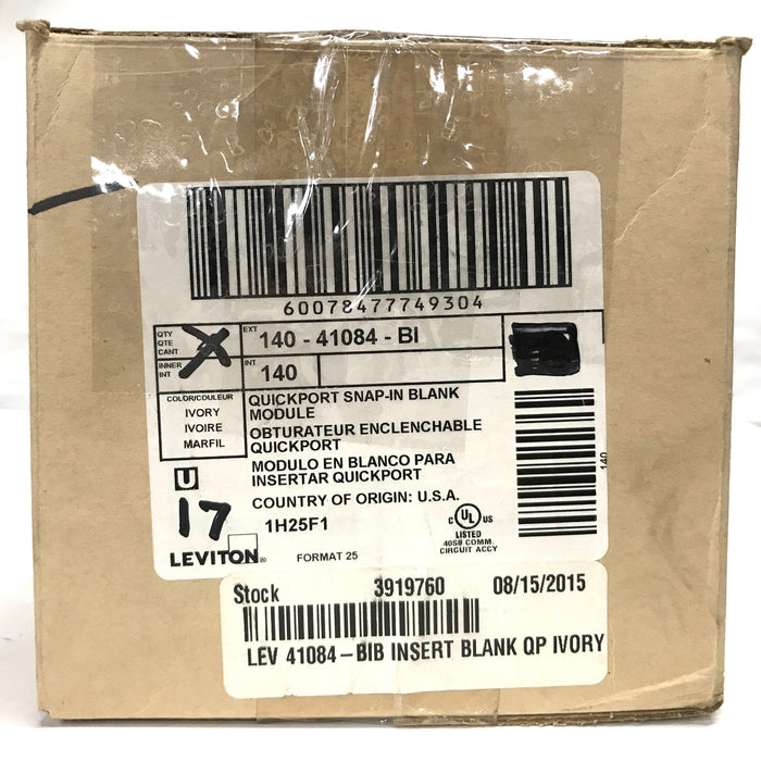 Leviton 10 Pack Quickport Snap-In Blank Module 140-41084-BI [Lot of 17] NOS