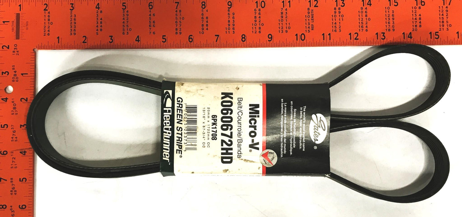 Gates Heavy Duty Serpentine Micro-V Belt K060672HD NOS