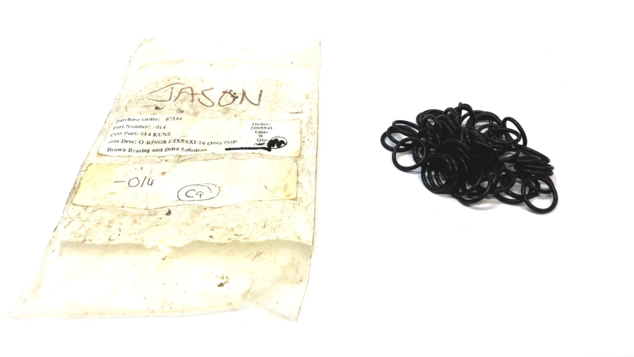 Brown Bearing & Drive Solutions 1/2 x 5/8 x 1/16" O-Ring 014 [Lot of 55] NOS