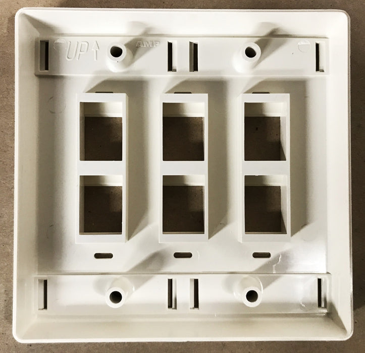 AMP Netconnect 6 Port 2-Gang Faceplate Almond 83936-1 [Lot of 6] NOS