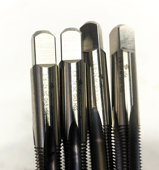 Unbranded NC GH3 HSS Taper & Bottom Taps 3/8-24 [Lot of 4] NOS