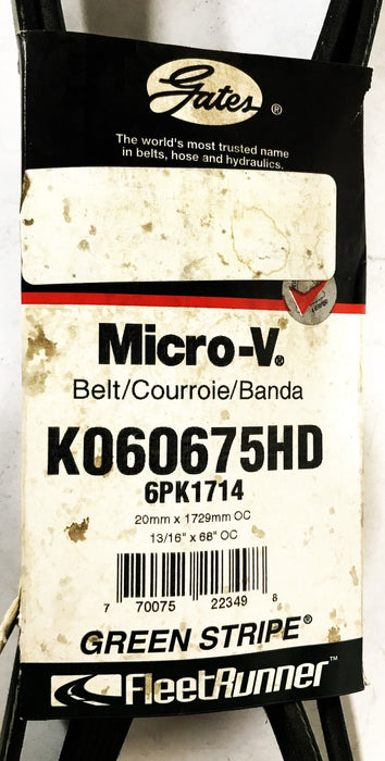 Gates Serpentine Micro-V Drive Belt K060675HD NOS