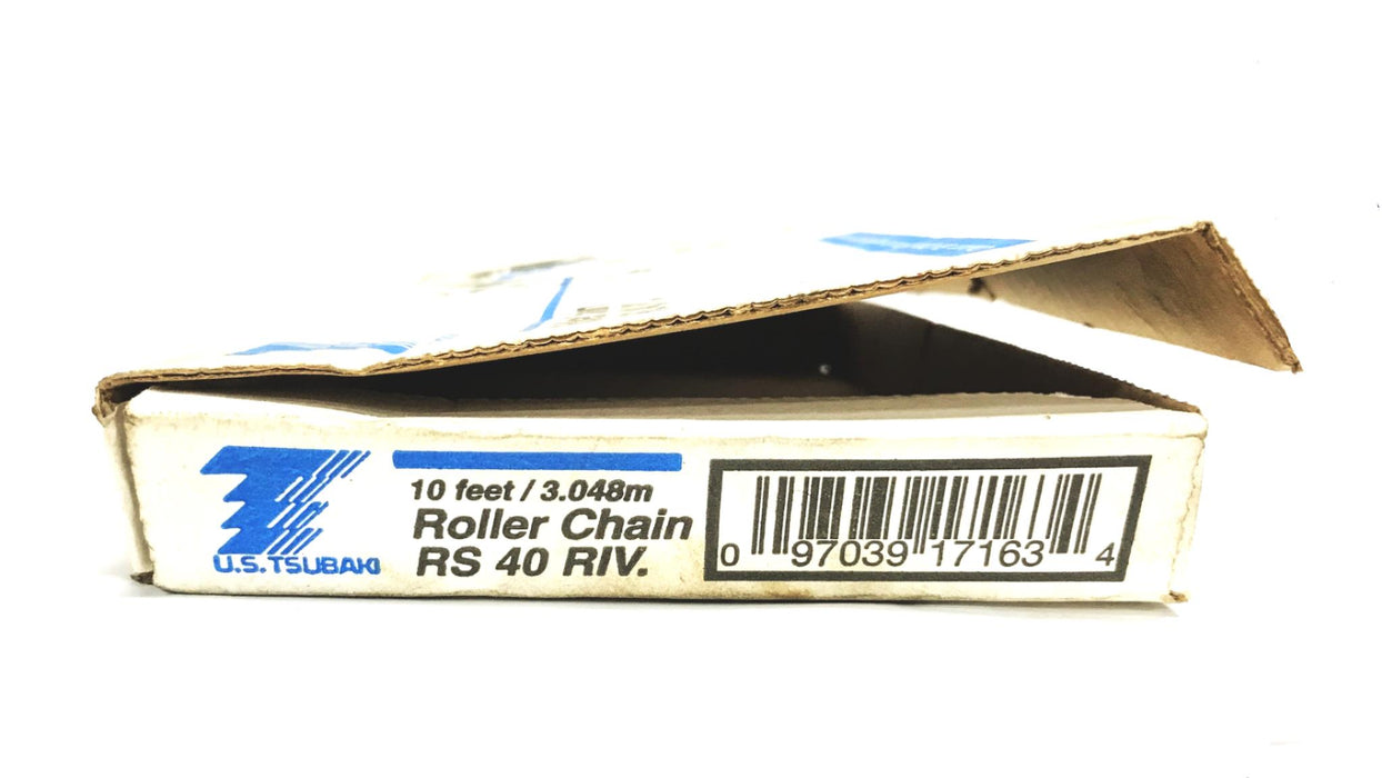 U.S. Tsubaki 10 foot Roller Chain RS 40 RIV-10 NOS