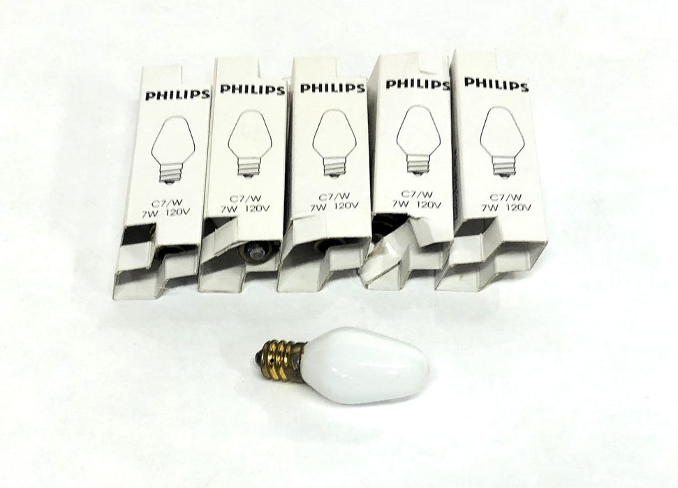 Philips 7W 120V Light Bulb 7C7/W [Lot of 5] NOS