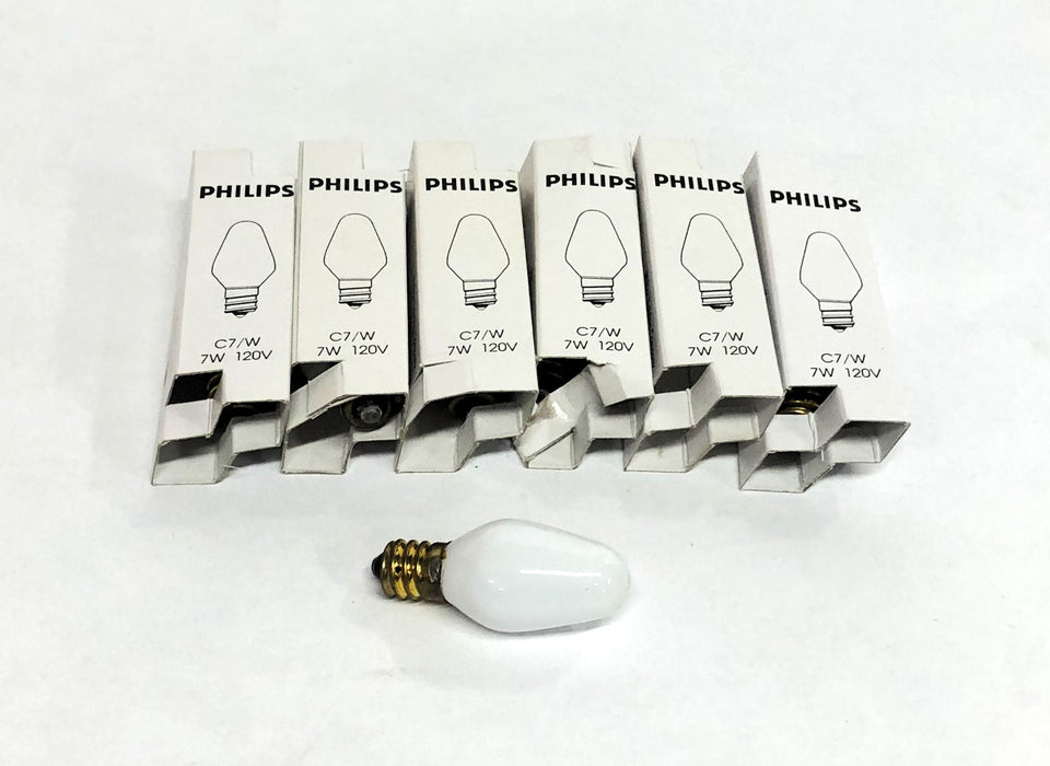 Philips 7W 120V Light Bulb 7C7/W [Lot of 6] NOS