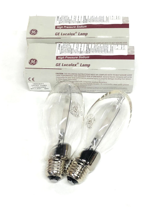 GE Lucalox 150W E-17 High Pressure Sodium Lamps LU150/MED (13252) [Lot of 2] NOS