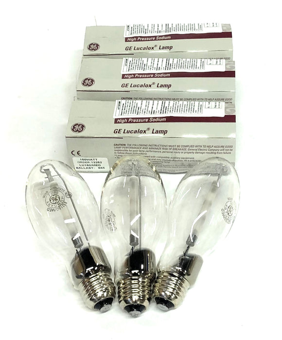 GE Lucalox 150W E-17 High Pressure Sodium Lamps LU150/MED (13252) [Lot of 3] NOS