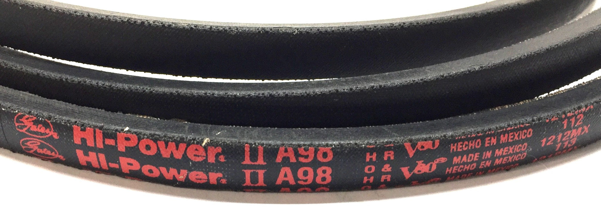 Gates Hi-Power II V-Belt A98 [Lot of 2] NOS
