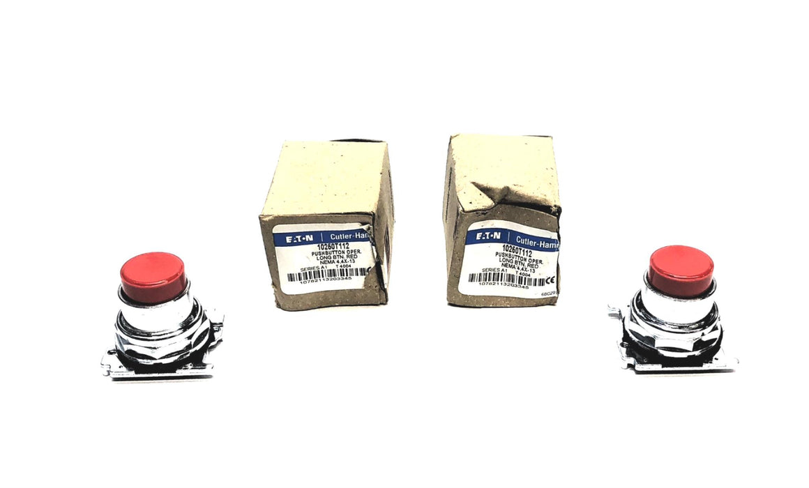Eaton/Cutler-Hammer Long Red Pushbutton Operator 10250T112 [Lot of 2] NOS