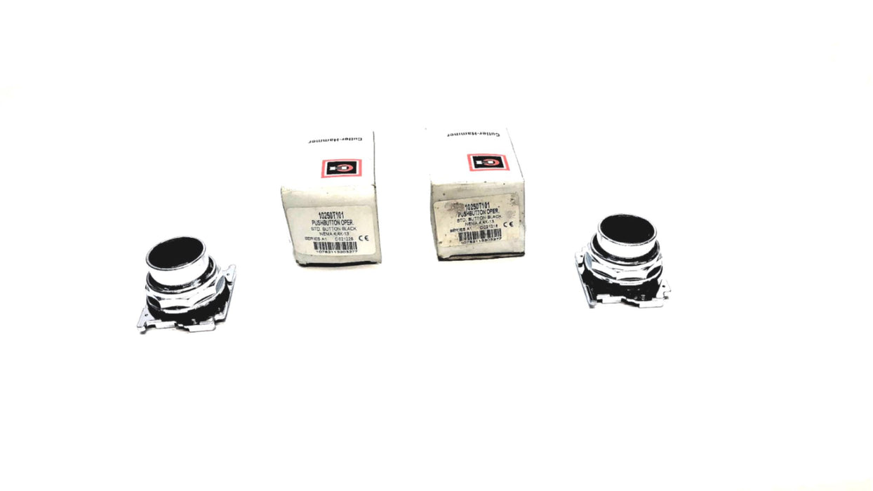 Cutler-Hammer Black Pushbutton Operator 10250T101 [Lot of 2] NOS
