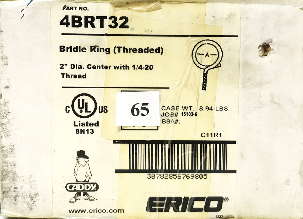 Erico Caddy 2 inch Steel Bridle Ring 4BRT32 [Lot of 65] NOS