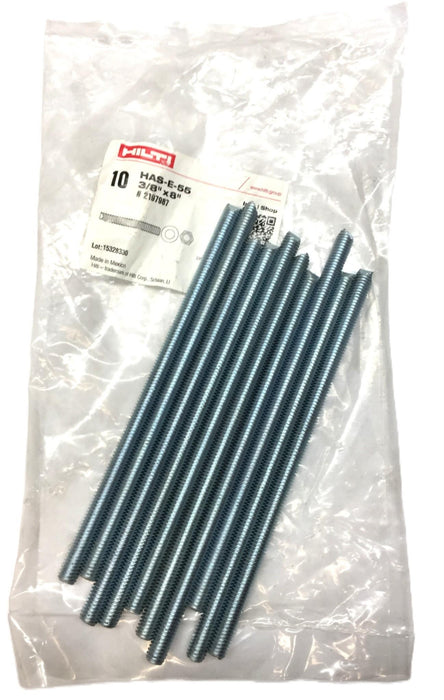 Hilti 3/8" x 8" Threaded Rod Only 2197987 [Lot of 10] NOS