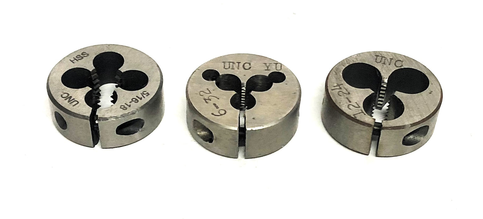 Unbranded  5/16-18, 6-32 Round ADJ Split Die UNC [Lot of 3] NOS