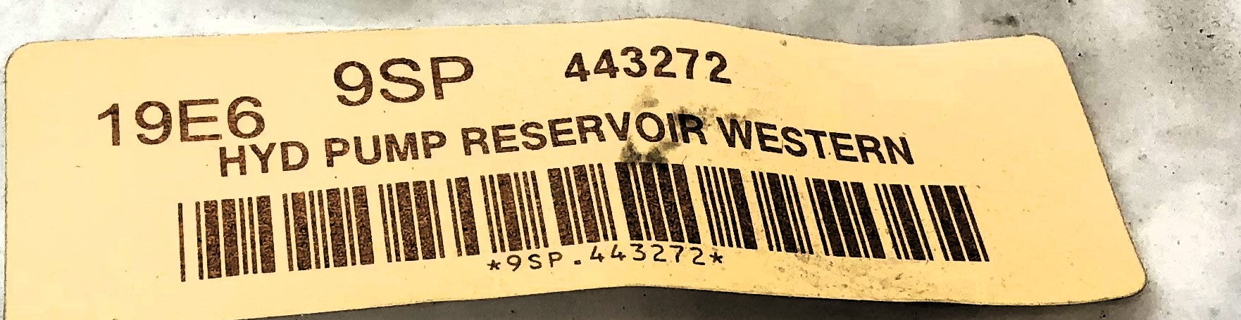 Western Reservoir Kit 44327-2 (Missing 2 Screws) NOS