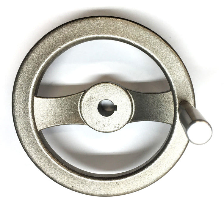 Misumi 2-Spoke 5" Steel Handle Wheel w/12mm Bore D-125 NOS