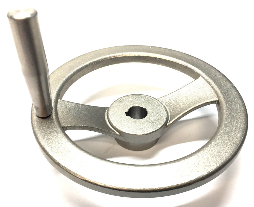 Misumi 2-Spoke 5" Steel Handle Wheel w/12mm Bore D-125 NOS