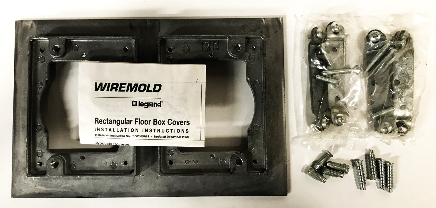 Wiremold Floor 2-Gang Box Cover Plate and Tile Flange 828TCAL NOS