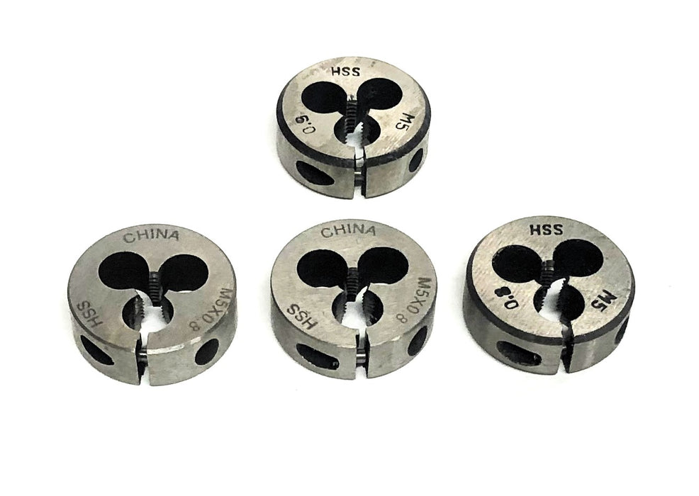 Unbranded 0.8, 0.9 HSS Round Die M5 [Lot of 4] NOS