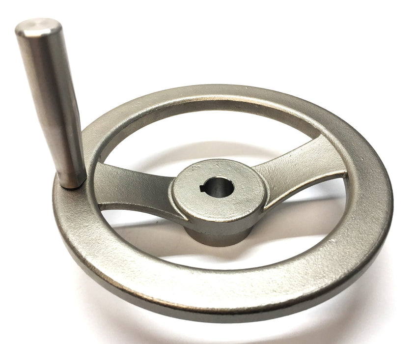 Misumi 2-Spoke 5" Steel Handle Wheel w/12mm Bore D-125 NOS