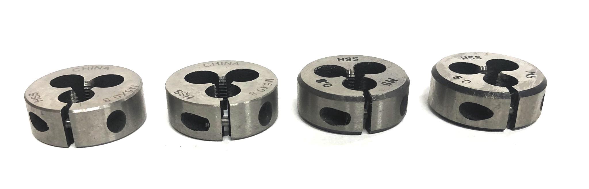 Unbranded 0.8, 0.9 HSS Round Die M5 [Lot of 4] NOS
