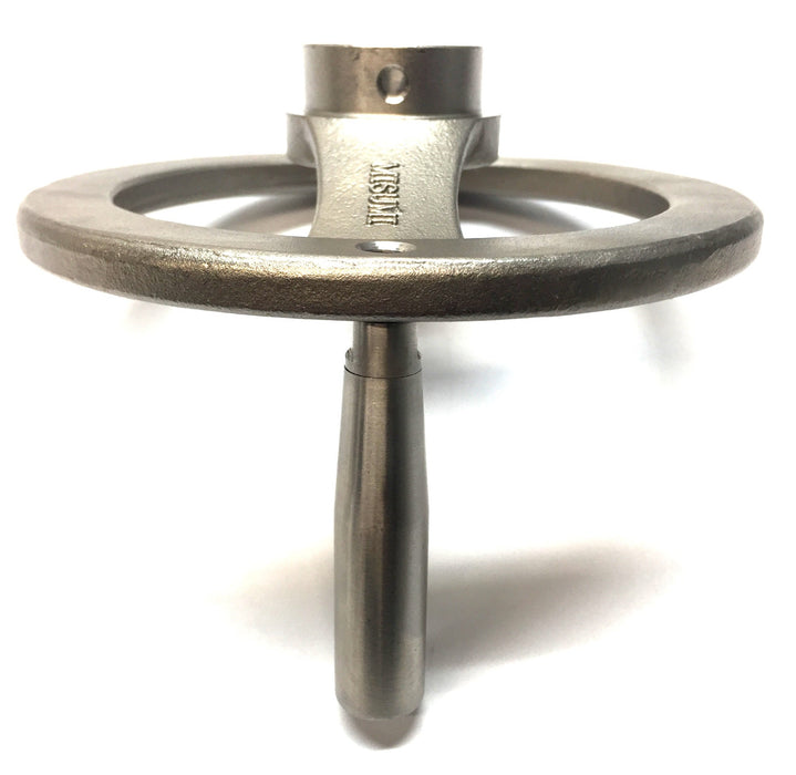 Misumi 2-Spoke 5" Steel Handle Wheel w/12mm Bore D-125 NOS