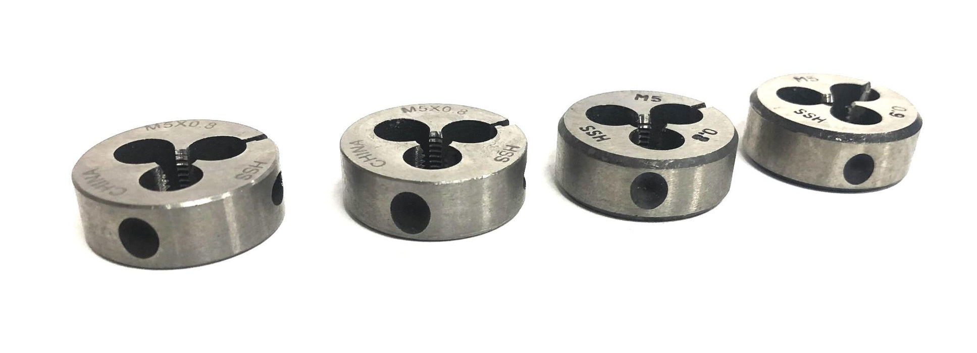Unbranded 0.8, 0.9 HSS Round Die M5 [Lot of 4] NOS