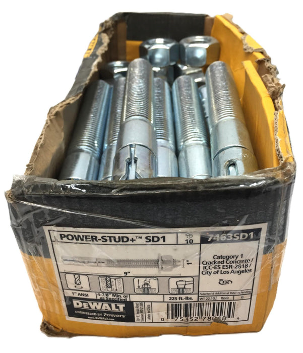 DeWalt Power-Stud SD1 with Nut (No Washer) 7463SD1 [Lot of 11] NOS