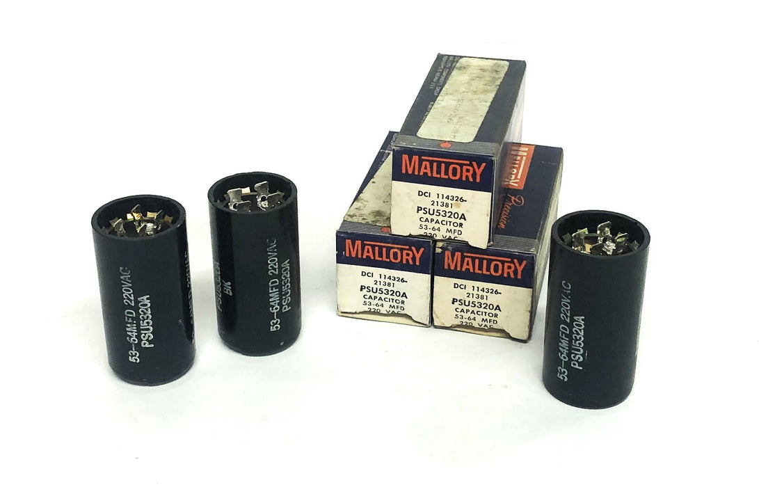 Mallory 53-64MFD 220VAC DCI 114326-21381 Capacitor PSU5320A [Lot of 3] NOS